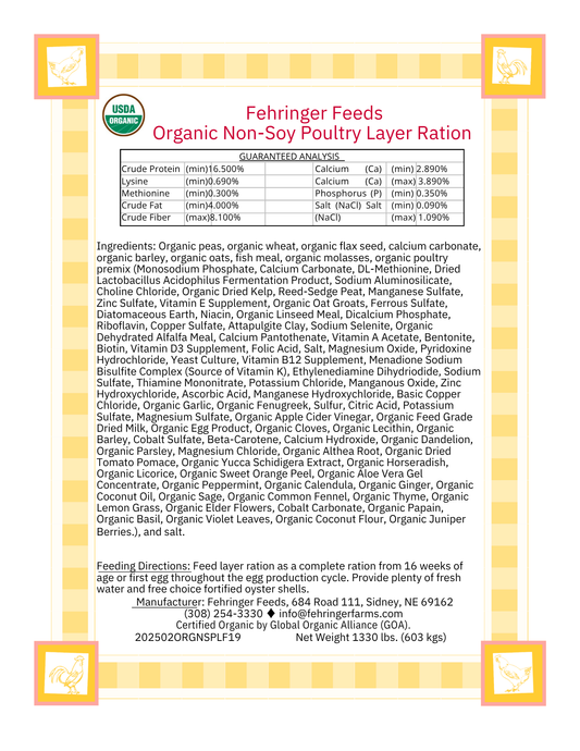 Organic Layer Chicken Feed