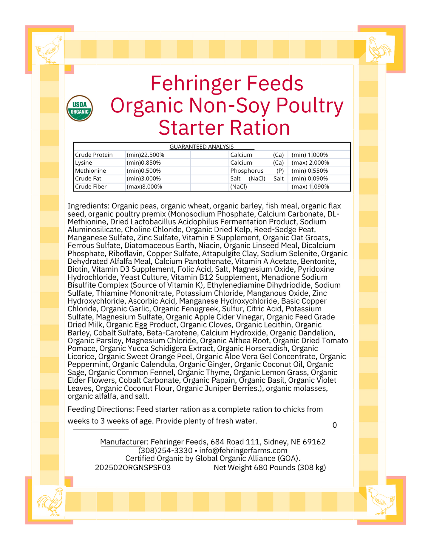 Organic Chick Starter Feed